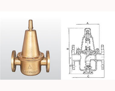 埃美柯黃銅可調(diào)式減壓閥702 結構圖