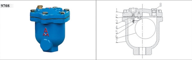 埃美柯微量排氣閥9708結(jié)構(gòu)圖
